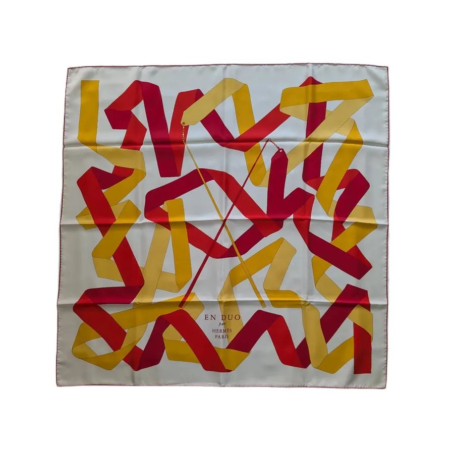 Carré Hermès - En Duo - Rouge et Jaune