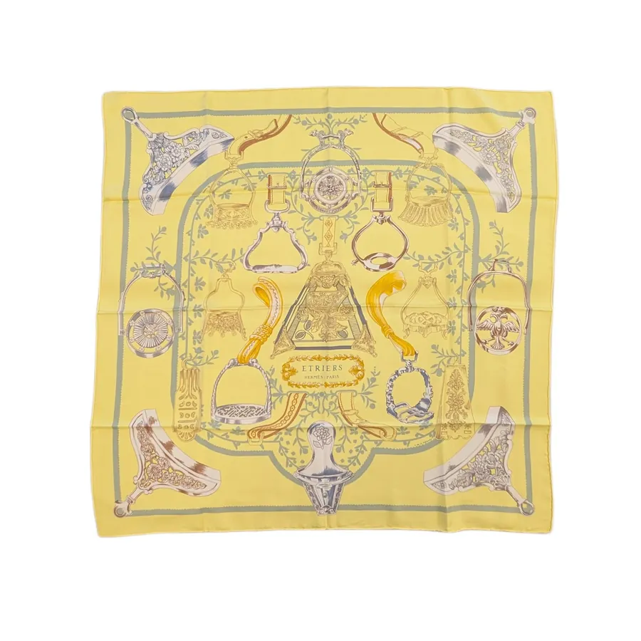 Carré Hermès - Etriers - Jaune