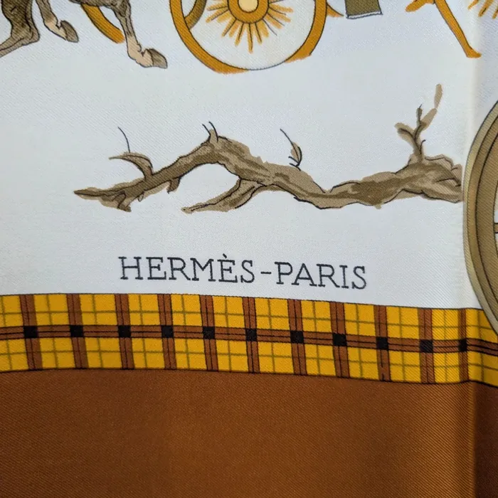 Carré Hermès - l'Hiver en Poste - Brun