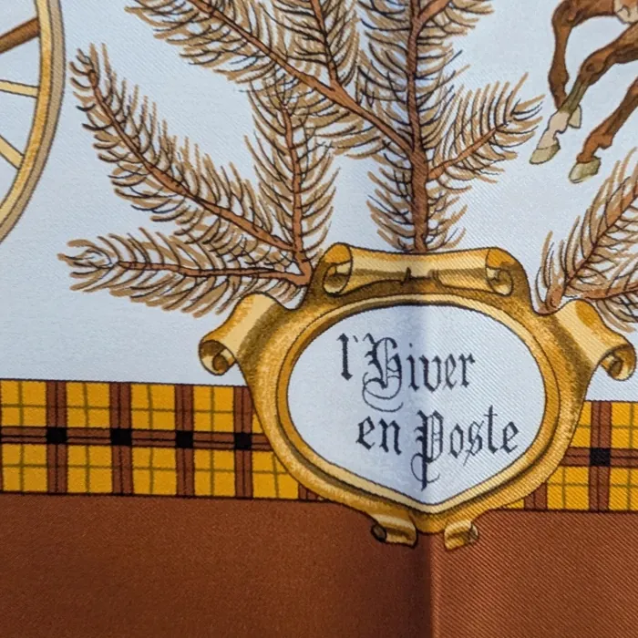 Carré Hermès - l'Hiver en Poste - Brun