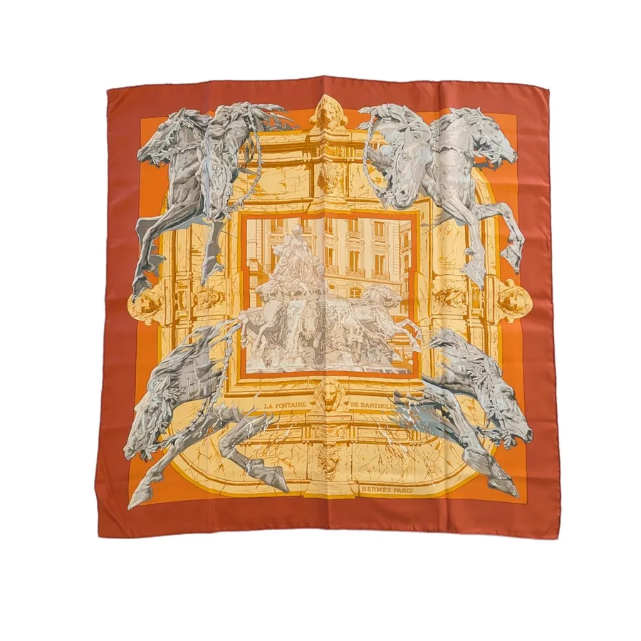 Carré Hermès - La Fontaine de Bartholdi - Orange