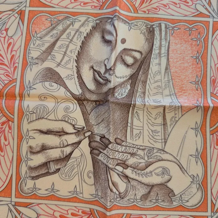 Carré Hermès - Les Chants du Henné - Orange