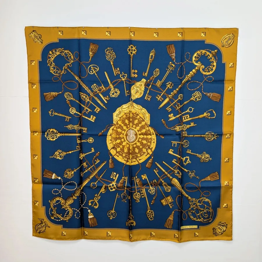 Carré Hermès - Les Clefs - Bleu