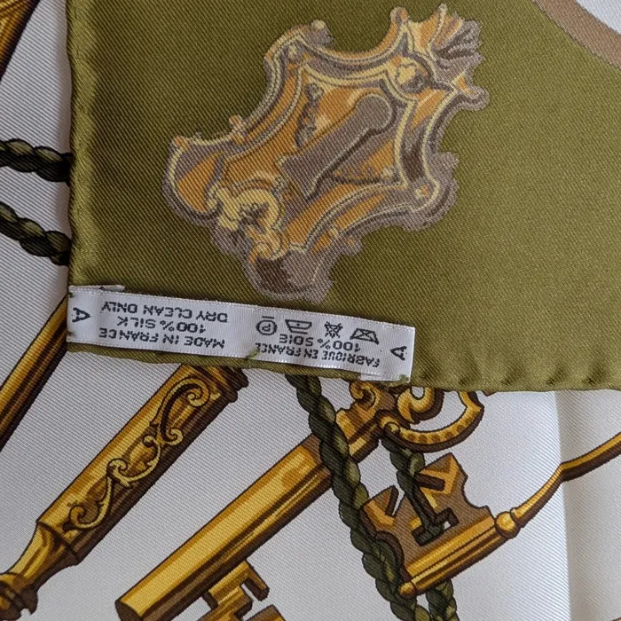 Carré Hermès - Les Clefs - Vert Kaki