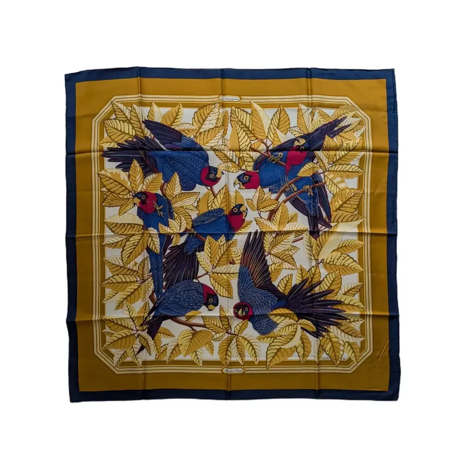 Carré Hermès - Les Perroquets - Bleu