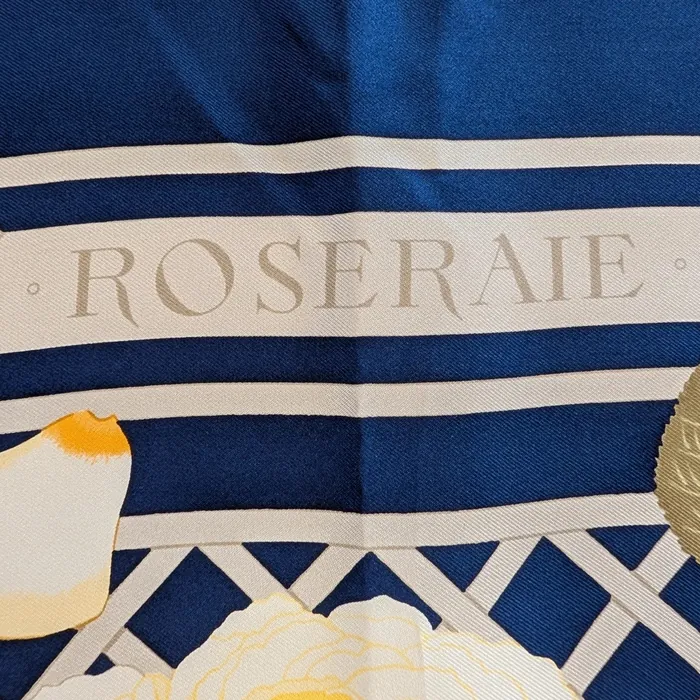 Carré Hermès - Roseraie - Jaune et Bleu