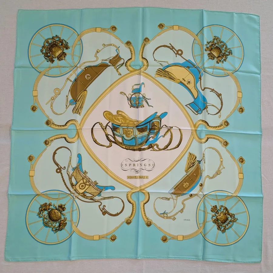 Carré Hermès - Springs - Bleu Clair
