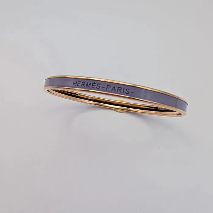 Hermès - Jonc - Uni - Lavande - Plaqué Or Rose