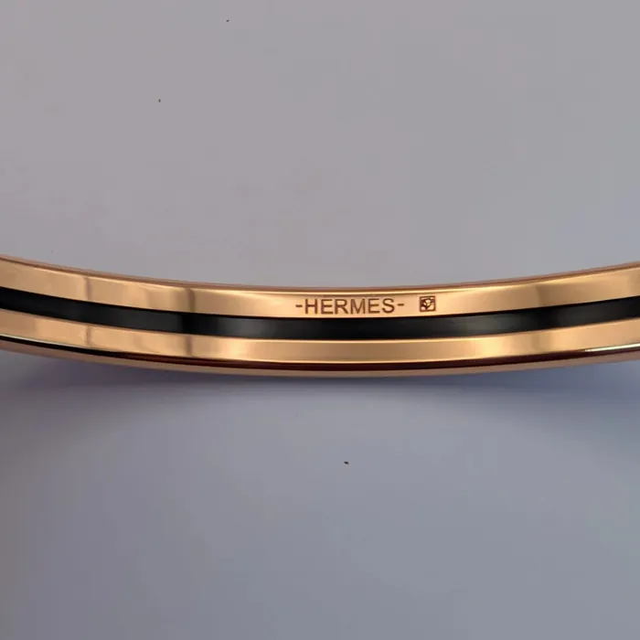 Hermès - Jonc - Uni - Lavande - Plaqué Or Rose