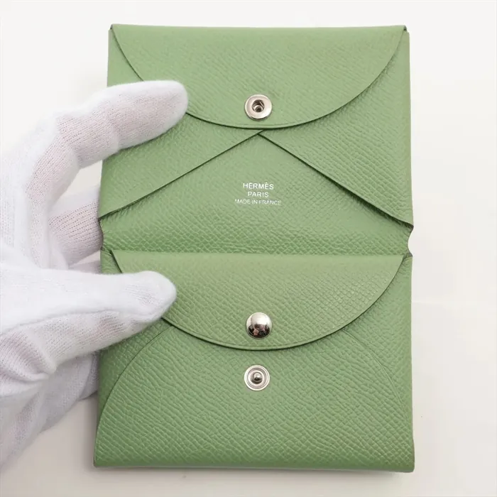 Hermès - Porte-Cartes - Calvi Duo Compact - Vert Cricket