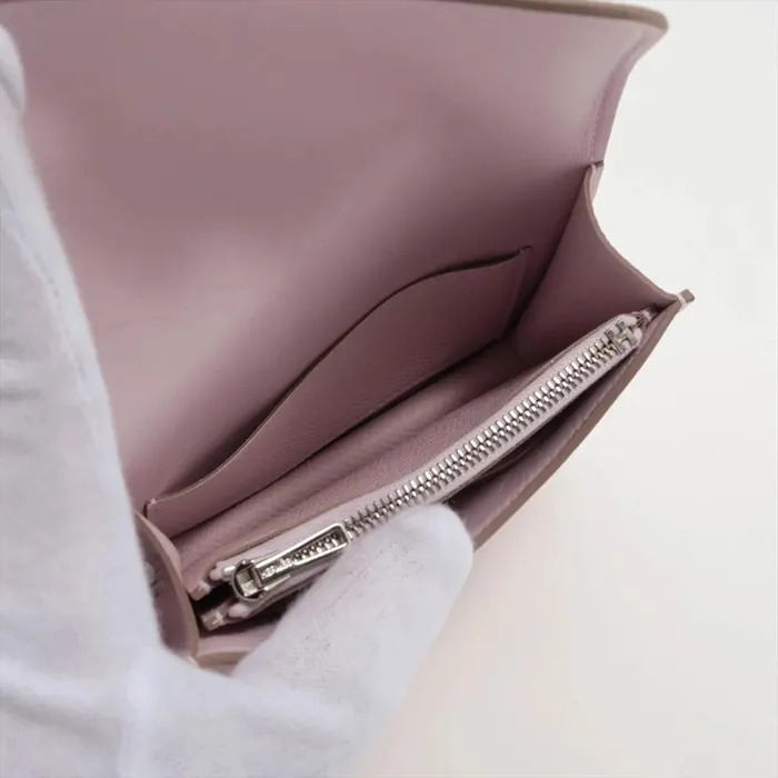 Hermès - Porte Monnaie - Constance Slim Compact - Mauve Pâle