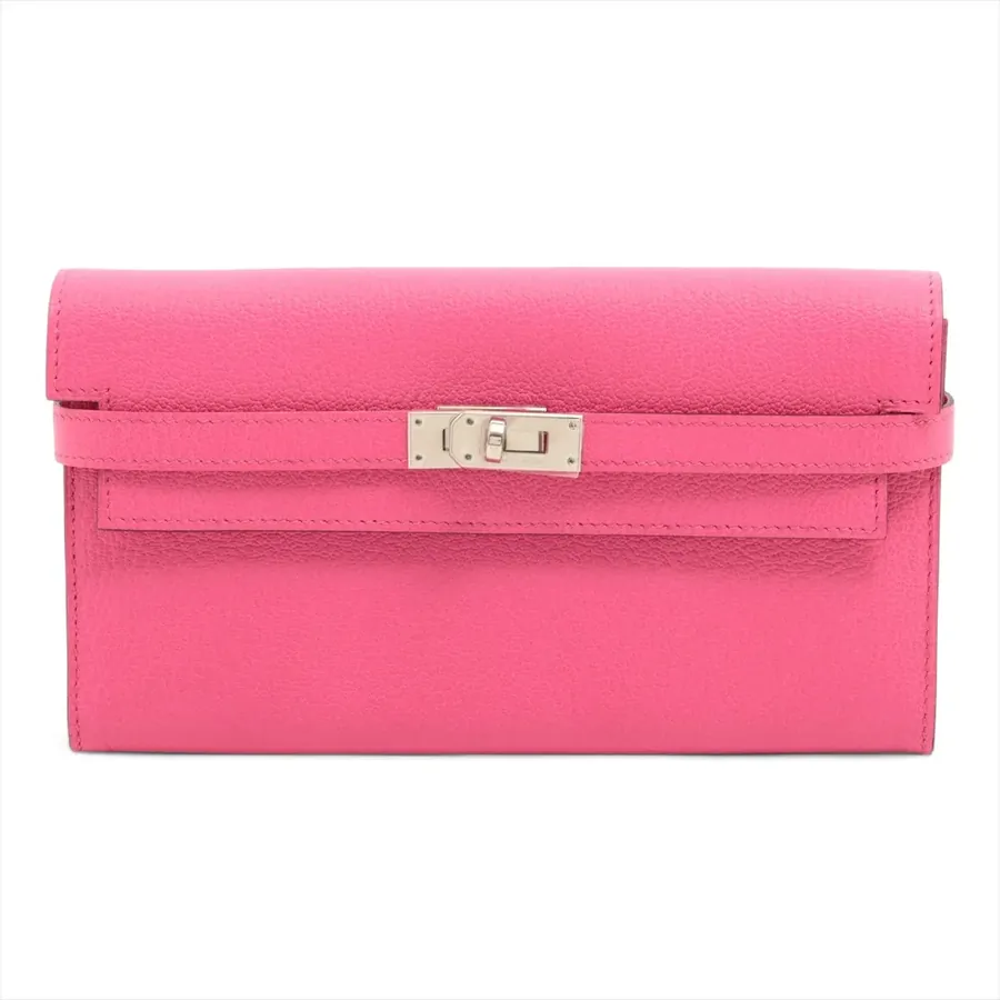Hermès - Portefeuille - Kelly - Rose Shocking