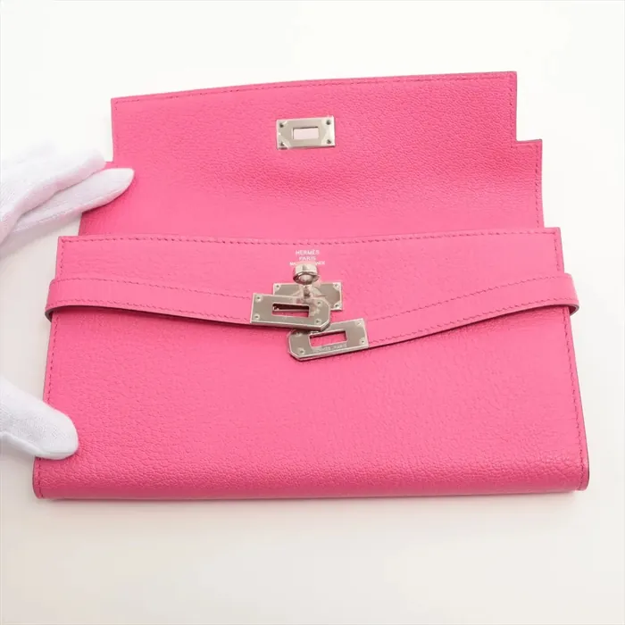 Hermès - Portefeuille - Kelly - Rose Shocking