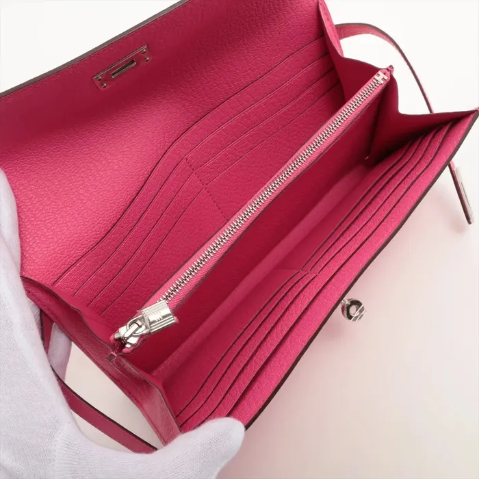 Hermès - Portefeuille - Kelly - Rose Shocking