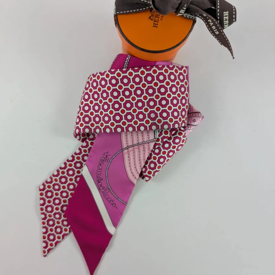 Hermès - Twilly - Clic Clac Moderne Cannage - Rose Fuchsia